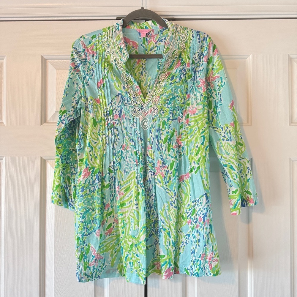 Lilly Pulitzer Sarasota Tunic in Skye Blue - Blue Heaven, M